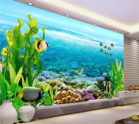 Custom Mural Photo 3d Room Wallpaper Sea Water Fish Home