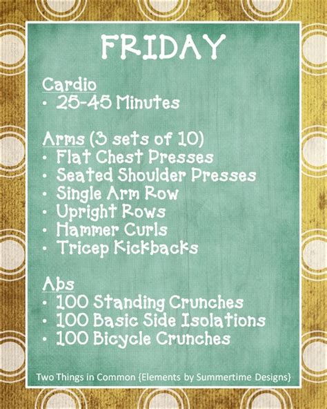 Friday Workout Plan Work Outhealthyloseweight