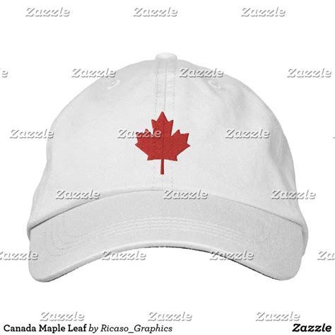 Canada Maple Leaf Embroidered Baseball Cap Zazzle Embroidered