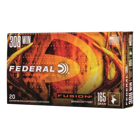 Federal Fusion 308 Winchester Sp 165 Grain 20 Rounds 96911 308