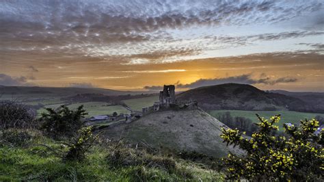 Corfe Castle Sunset By Ollie Taylor On 500px Corfe Castle Castle