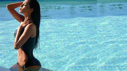 Pool Swimming Wallpapers Backgrounds Scherzinger Swimwear Belly