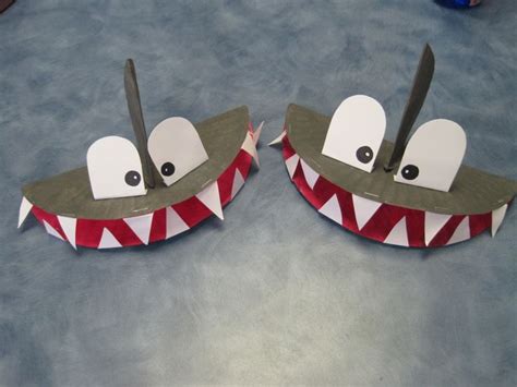 Paper Plate Shark Craft Crafts Pinterest