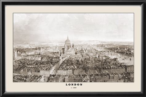 London England 1880 Vintage City Maps