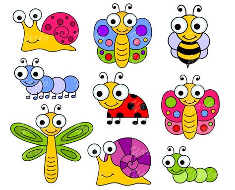 Cute Bugs Clip Art Insects Clipart Ladybug Snail By