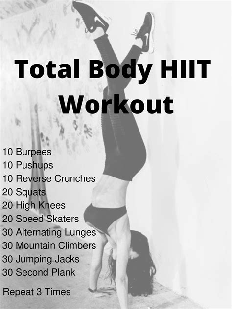 No Equipment Total Body Hiit Workout Body Weight Hiit Workout Hiit Workout Quick Hiit Workout