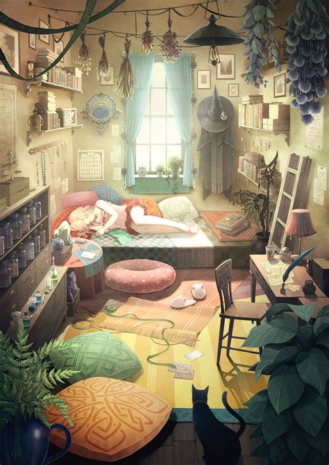 Maybe you would like to learn more about one of these? A magic student's room Original | Cute art, Art, Pretty art