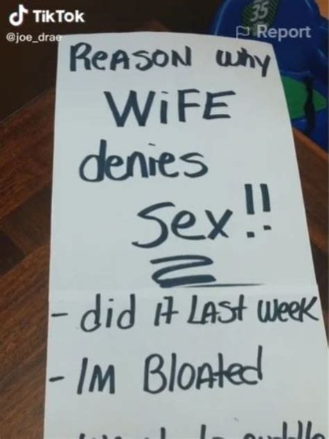 Mans List Of Excuses From Wife To Avoid Sex Backfires Au