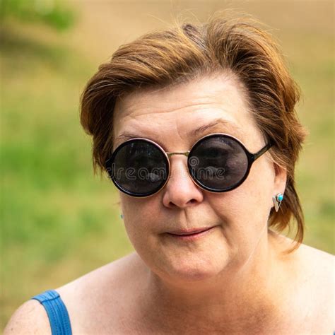 Mature Woman In Sunglasses Resting Stock Image Image Of Mature