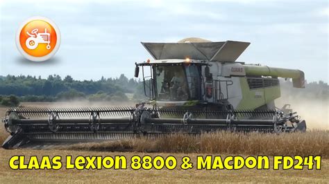Harvest 2022 Claas Lexion 8800 Combine And Macdon Fd241 Header Youtube