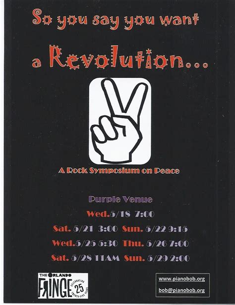 Fringe Review So You Say You Want A Revolution Blogs