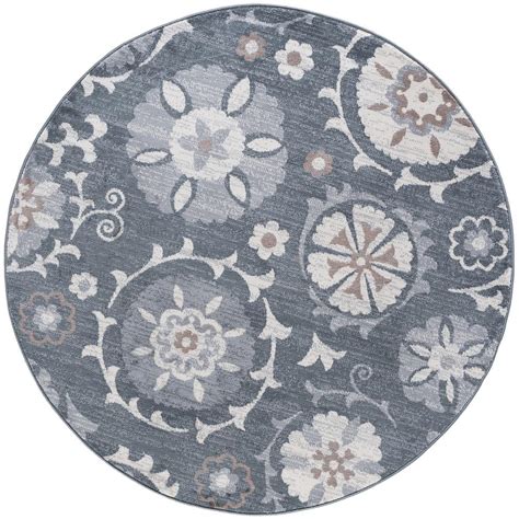 Tayse Rugs Madison Gray 5 Ft X 5 Ft Round Area Rug Mdn3109 6rnd The