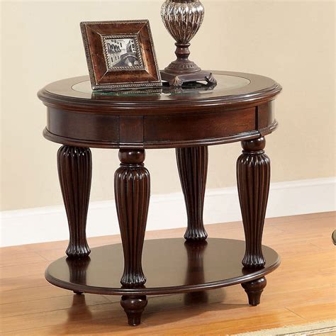 Centinel Luxurious Style Dark Cherry Finish End Table Ebay