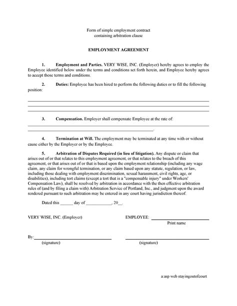 Employment Contract Template Free Uk Download Printable Templates