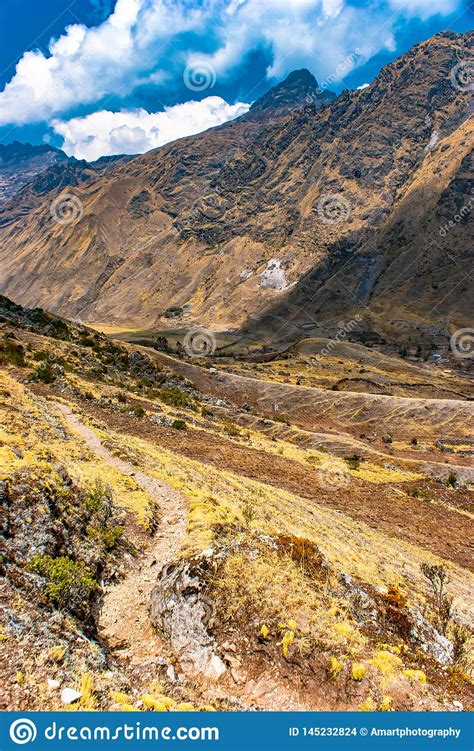 Peruvian Andes Amazing Trekking Day South America Stock Photo Image