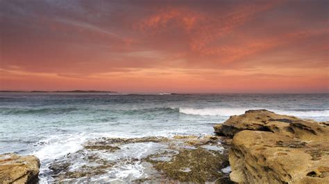 Download Wallpaper 3840x2160 Rocks Stones Sea Horizon Sunset 4k Uhd