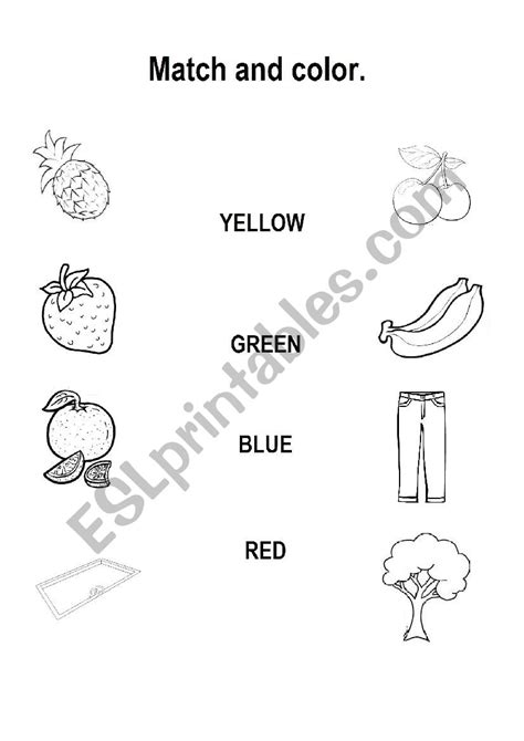 Colors Red Yellow Blue Green Esl Worksheet By Jeniferbecker