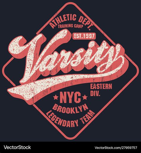 New York Varsity Sport Wear Typography Emblem T Vector Image