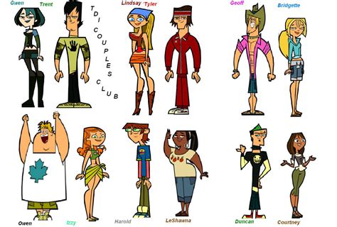 Total Drama Island Couples Total Drama Island Character Costumes Character Illustration