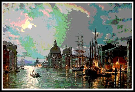 Venice In The Moonlight Digital Art By Carlos Laster Fine Art America