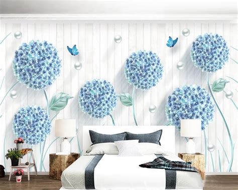 Beibehang Custom Wallpapers Modern Hd Embossed Stereo Dandelion Living