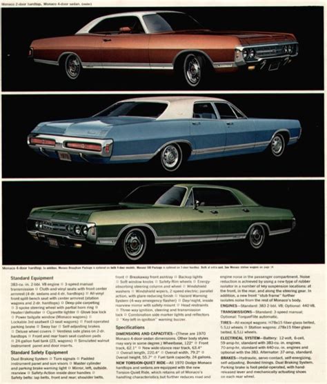 1970 Dodge Monacos Cars Usa Dodge Car Advertising
