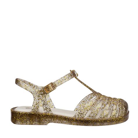 Melissa Mel Aranha Quadrada Vidro Glitter Ouro Melissa Menina Shoes