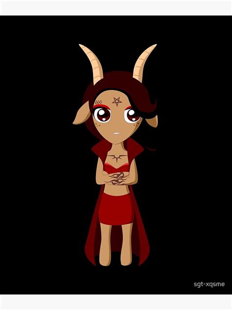 Nyaphomet Baphomet Girl Art Red Poster For Sale By Sgt Xqsme Redbubble