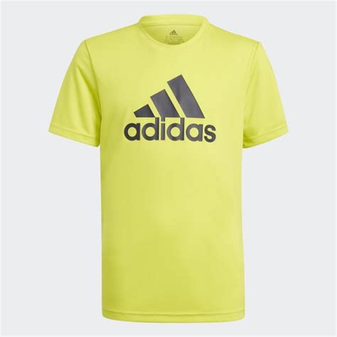 Adidas Aeroready Designed To Move Big Logo Tee Yellow Adidas Malaysia