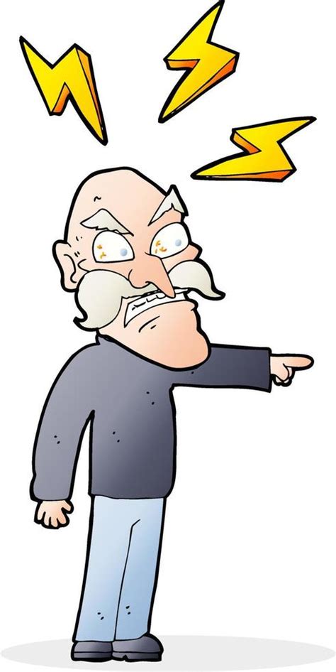 Cartoon Angry Old Man 12336868 Vector Art At Vecteezy