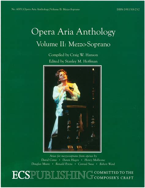 Opera Aria Anthology Volume 2 Mezzo Soprano Ecs6001