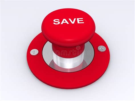 Red save button stock illustration. Illustration of push - 11937901