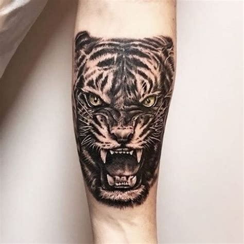 Angry Tiger Face Tattoo