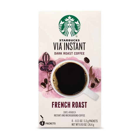 Starbucks Via Instant French Roast Dark Roast Coffee 1 Box Of 8