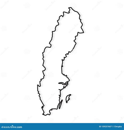 Esquema Negro Del Mapa De Suecia Ilustración Del Vector Ilustración