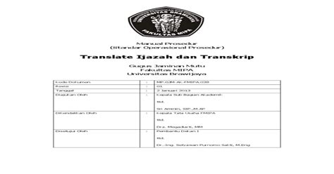 Sop Translate Ijazah Dan Transkrip Ubpdf Pdf Document