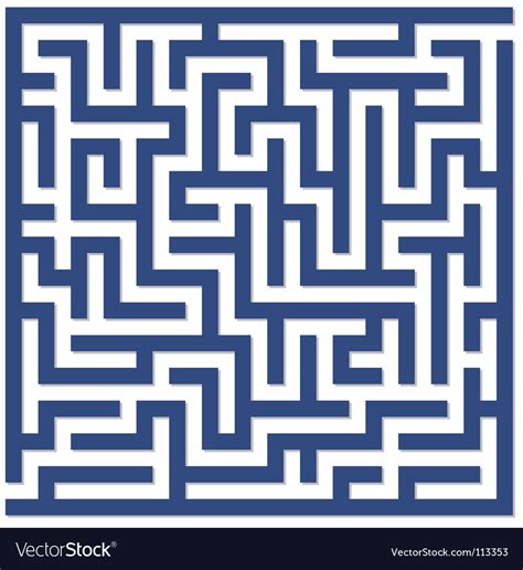 Blue Maze Royalty Free Vector Image Vectorstock