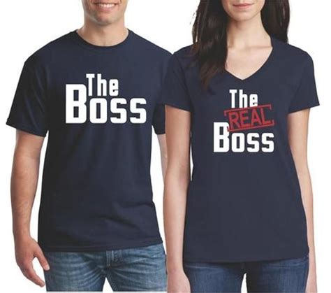 The Boss The Real Boss Matching Shirts For Couples Couple Shirts Matching Couple Shirts