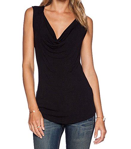 sarin mathews women s v neck ruched sleeveless sexy blouse stretch tank tops black m apparel