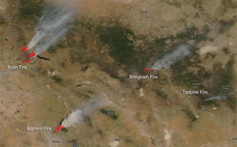 Wildfires Rage In Arizona And New Mexico As Seen From Nasa
