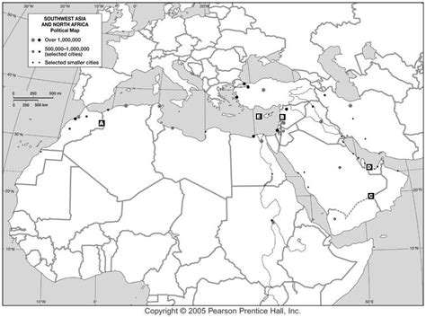 Political Map Of North Africa Southwest Asia And Central Asia Map