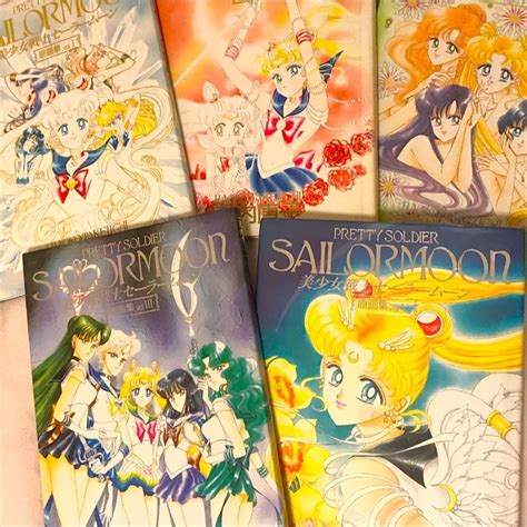 Sailor Moon Illustration Art Book Vol1 2 3 4 5 Set Used Book Art Illustration Art Sailor Moon