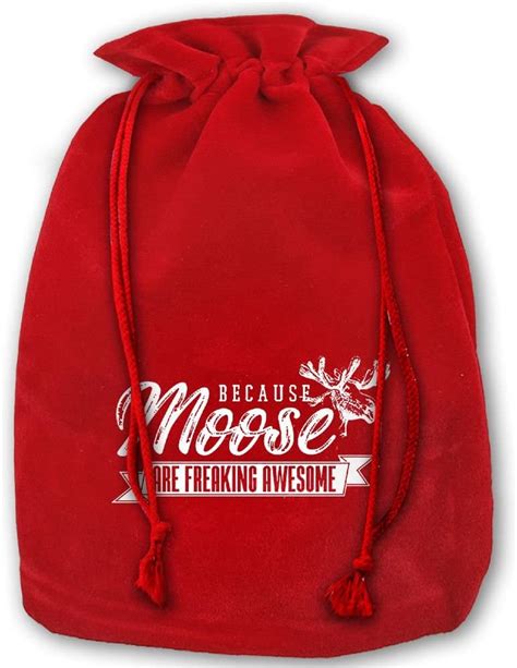 Moose2 Drawstring Christmas T Bag Made Of Pleuche And