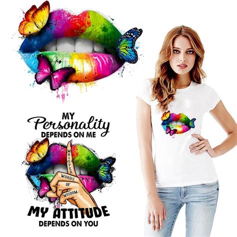 Colorful Butterfly Patch Iron On Transfers For Clothing Thermal