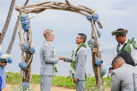 Everything Blue Wedding In Maui Equally Wed Lgbtq Weddings