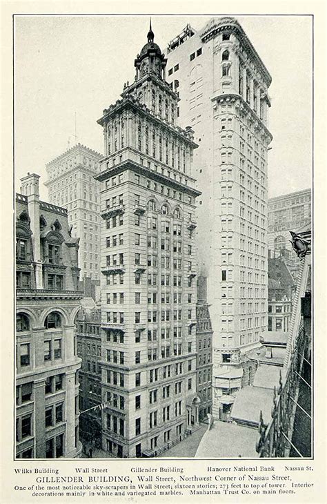 1903 Print Gillender Building Wilks Hanover Nassau Sky Scraper