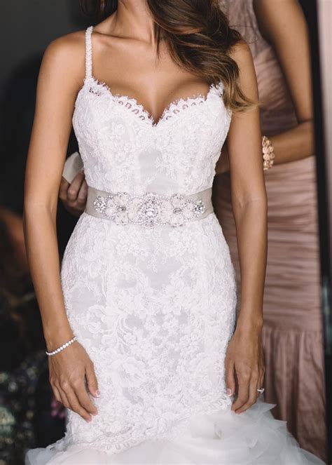 This spectacular wedding dress from lazaro is carefully and painstakingly crafted for weeks with hand beaded embroidery that makes it look dazzling and super stunning. Lazaro 3201 Wedding Dress | Used, Size: 4, $3,500 (With ...