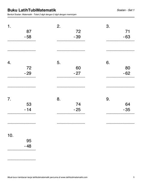 Berikut merupakan latihan matematik yang sesuai untuk murid prasekolah / tadika. Latih Tubi Latihan Matematik Tahun 1 2020