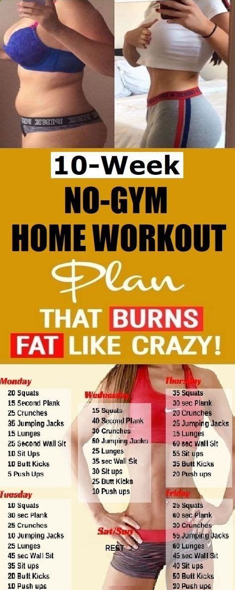 The 10 Week No Gym Home Workout Plans At Home Workout Plan At Home Workouts Workout Plan