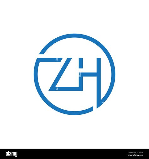 Zh Logo Design Vector Template Initial Circle Letter Zh Vector